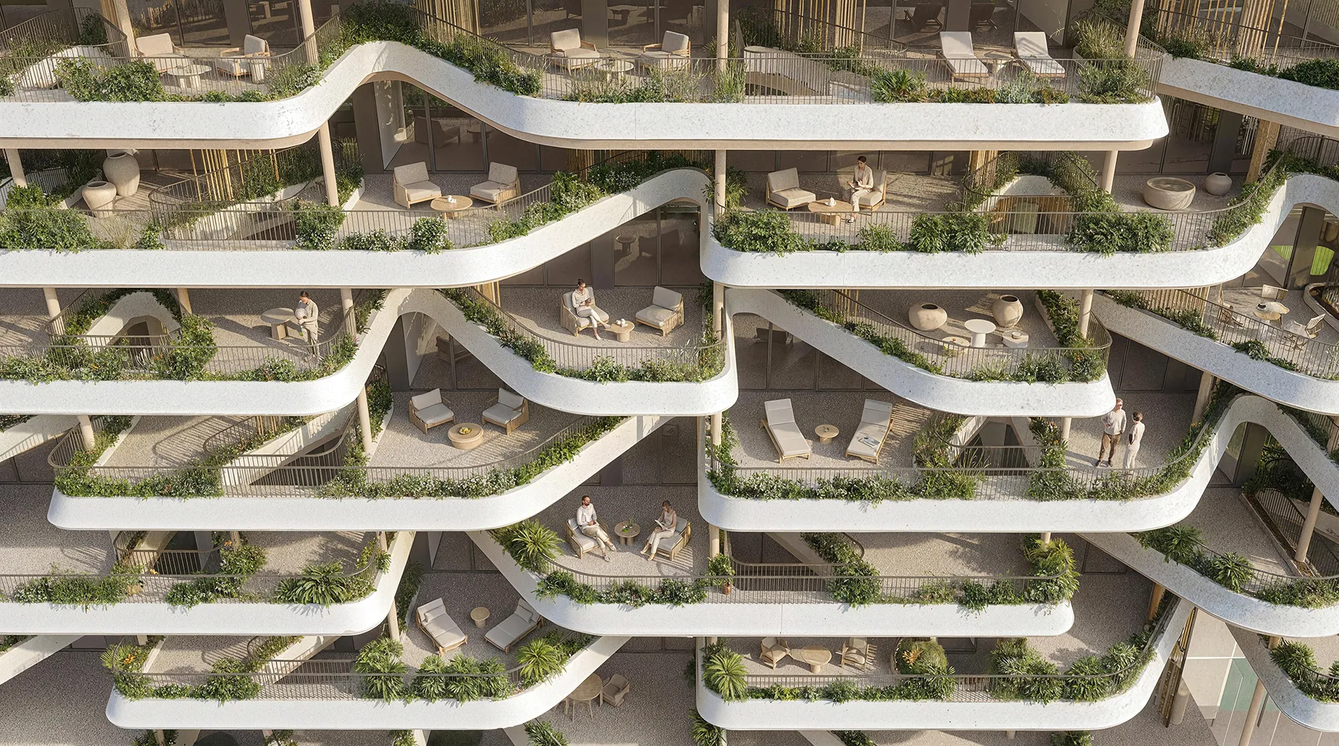 Aerial of terraces